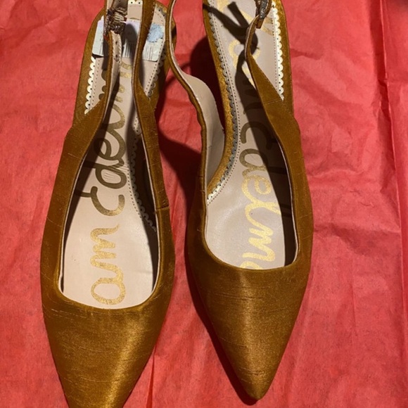 Sam Edelman Metallic Gold Heels - Picture 1 of 7